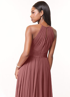 Azazie Cherish Bridesmaid Dresses Amethyst A-Line Pleated Chiffon Dress image5