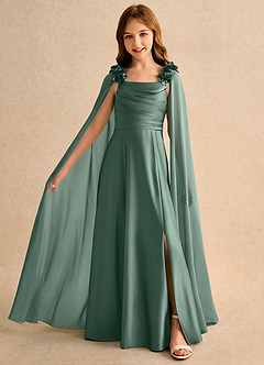 Azazie Rosita Girls Formal Flower Girl Klänningar Klä A-Line i Stretch Satin Plisserad image3