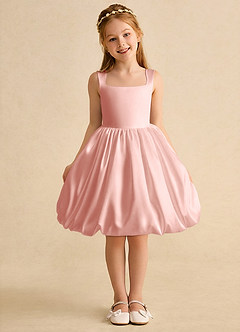 Azazie Nirvana Jurken voor bloemenmeisjes Baljurk Jurk van Mat Satijn Ruches Rozet image2