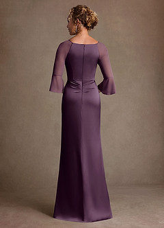 Azazie Nampa Klänningar till brudens mor Klä Tubklänning i Maska Plisserad Plommon image3