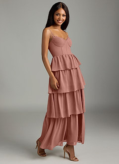 Azazie Kaiden Bridesmaid Dresses Cedar Rose A-Line Sweetheart Neckline Chiffon Dress image3