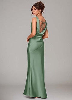 Azazie Rylina Bridesmaid Dresses Matcha Mermaid Stretch Satin Dress image4