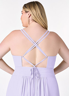 Azazie Farren Bridesmaid Dresses Lilac A-Line Pleated Chiffon Convertible Dress image13