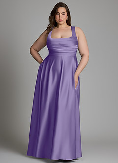 Azazie Azaria Brautjungfernkleider A-Linie Korsett Stretch-Satin Kleid Tahiti image7