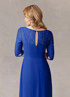 Azazie Leonine Mother of the Bride Dresses Royal Blue A-Line Scoop lace Chiffon Dress image7