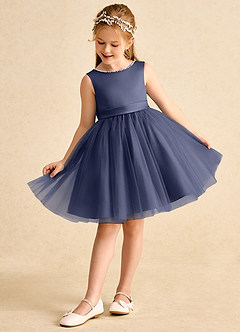 Azazie Jani Flower Girl Dresses Stormy A-Line Bow Tulle Dress image5