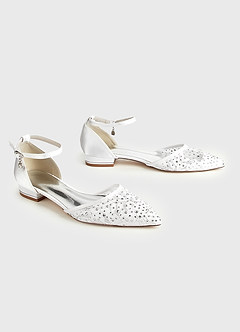 front Flache Schuhe mit spitzer Spitze und Strass