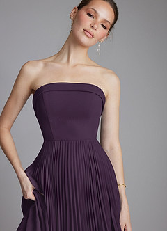 Azazie Mariana Bridesmaid Dresses Plum A-Line Strapless Chiffon Dress image3