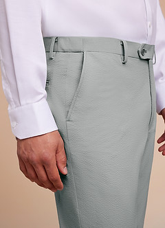 front Miles Light Grey Seersucker Dress Pants