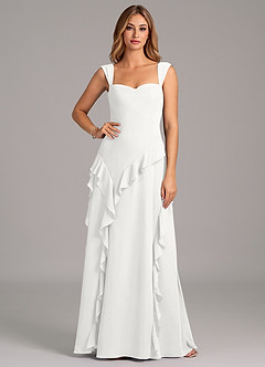 Azazie Sloane Bridesmaid Dresses White A-Line Sweetheart Neckline Chiffon Dress image5