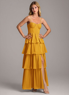 Azazie Alanna Bridesmaid Dresses Butterscotch A-Line Sweetheart Neckline Chiffon Dress image5