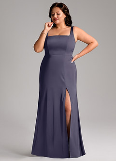 Azazie Frostine Bridesmaid Dresses Stormy A-Line Bow Stretch Satin Dress image10