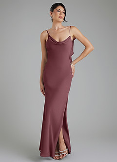 Azazie Veronica Bridesmaid Dresses Sangria Sheath Chiffon Dress image4