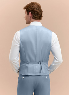 front James Dusty Blue Structured Stretch Suit Vest