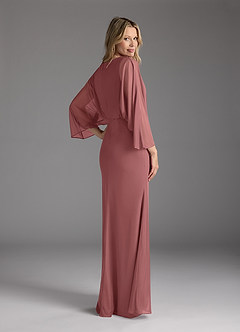 Azazie Ysabella Mother of the Bride Dresses Desert Rose Mermaid Pleated Mesh Dress image10
