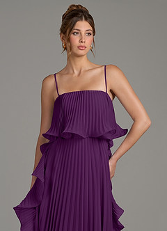 Azazie Alexia Bridesmaid Dresses Grape A-Line Ruched Chiffon Dress image2