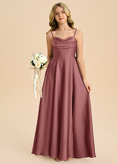 Azazie Bear Junior Amethyst A-Line Sweetheart Neckline Stretch Satin Dress image7