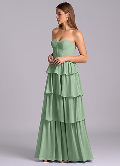 Azazie Faye Bridesmaid Dresses Matcha A-Line Sweetheart Neckline Chiffon Dress image5