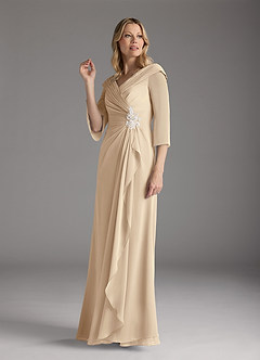 Azazie Jaycee Mother of the Bride Dresses Champagne A-Line Chiffon Dress image4