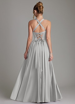 Azazie Francis 신부 들러리 드레스 A라인 코르셋 스트레치 새틴 바닥 길이 드레스 image2