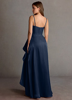 Kalista Navy Satin Faced Chiffon Prom Dress image2