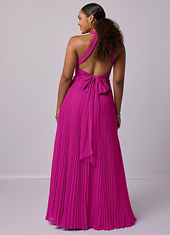 Barbie ♥ Azazie Bridesmaid Dresses Fuchsia A-Line Pleated Chiffon Dress image8