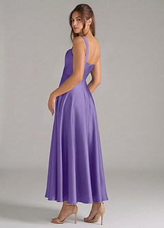 Azazie Shaude Bridesmaid Dresses Tahiti A-Line Pleated Stretch Satin Dress image7