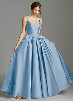 Azazie Verina Suknie dla druhen Linia A Pofałdowany Satyna elastyczna Do ziemi Sukienka image5