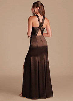 Azazie Rue Bridesmaid Dresses Ganache Mermaid Pleated Metallic Satin Dress image7
