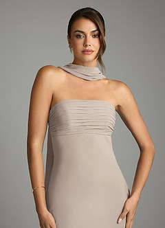 Azazie Saylor Brudtärnklänningar Klä av Sjöjungfru i Chiffong Axelbandslös Frost image6