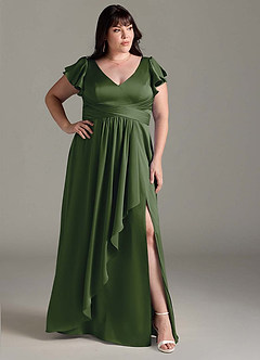 Azazie Omari Bridesmaid Dresses Juniper A-Line Stretch Satin Dress image10