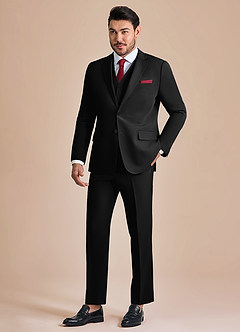 front James Black Structured Stretch 3-piece suit