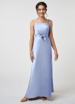 Azazie Anina Junior Robe Trapèze en Satin extensible Arc Eis image1