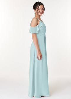 Azazie Dakota Junior Mist A-Line Off the Shoulder Chiffon Dress image3