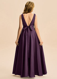 Azazie Gabby Junior Linia A Pofałdowany Satyna elastyczna Długość podłogi Młodsza druhna Sukienka image6