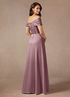 Azazie Amelia vestidos de madre de la novia Vestido de Rosa Polvorienta de Satén Elástico de Corte En A con Vestidos sin tirantes image2