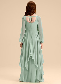 Azazie Clara Junior Abito A-Line in Chiffon Blusa Agave image2