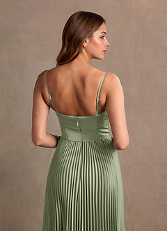 Tyla Dusty Sage Pleated Maxi Prom Dress image2