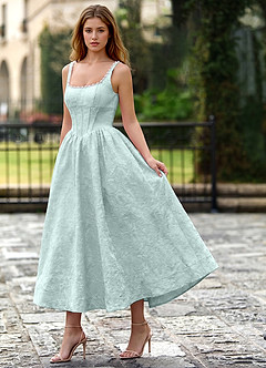 Sephone Menthe Verte Robe longue maxi en jacquard ornée de perles et de strass image3