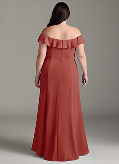 Azazie Sophie Bridesmaid Dresses Terracotta A-Line Off the Shoulder Chiffon Convertible Dress image7