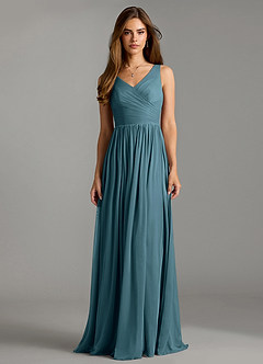 Azazie Keyla Bridesmaid Dresses Bermuda A-Line Pleated Mesh Dress image3
