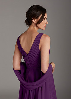 Azazie Kris Mother of the Bride Dresses Grape A-Line Sequins Chiffon Dress image5