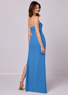 Barbie ♥ Azazie Bridesmaid Dresses Blue Jay Sheath Strapless Chiffon Convertible Dress image6