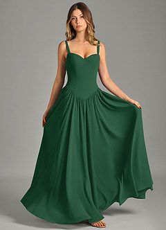 Azazie Evadina Suknie dla druhen Linia A Gorset Szyfon Do ziemi Sukienka image1