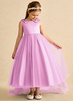 Azazie Lorita Flower Girl Dresses Candy Pink A-Line Beaded Tulle Dress image5
