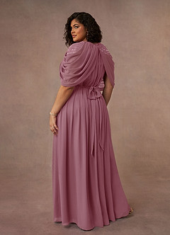 Azazie Olena Mother of the Bride Dresses Vintage Mauve A-Line Sequins Chiffon Dress image10