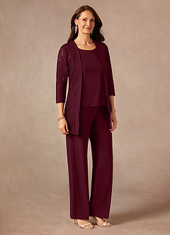 Azazie Mamrie Abiti per la Madre della Sposa Abito Tuta Pantaloni in Pizzo Cabernet image5