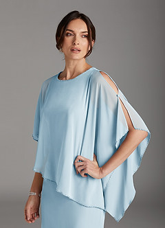 Azazie Sparrow Mother of the Bride Dresses Sky Blue Sheath Sequins Chiffon Dress image9