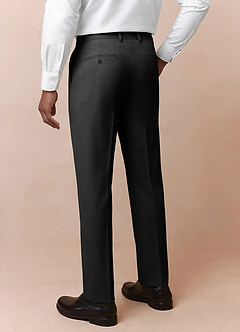 front Vincent Black Structured High Stretch Dress Pants