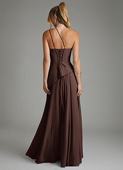 Azazie Holly Bridesmaid Dresses Ganache A-Line Corset Chiffon Dress image2